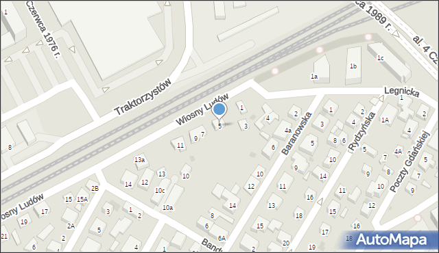 Warszawa, Wiosny Ludów, 5, mapa Warszawy