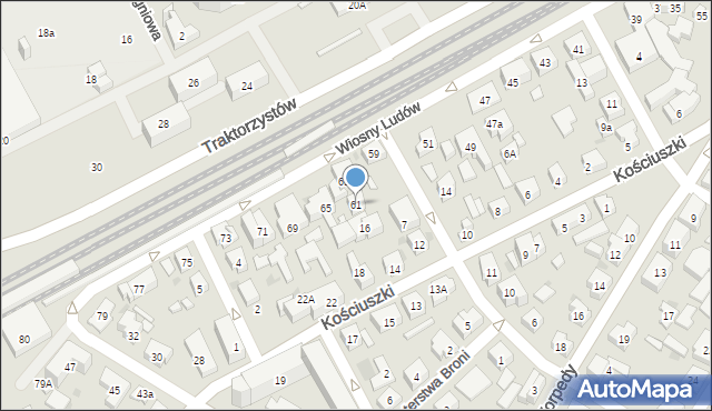 Warszawa, Wiosny Ludów, 61, mapa Warszawy