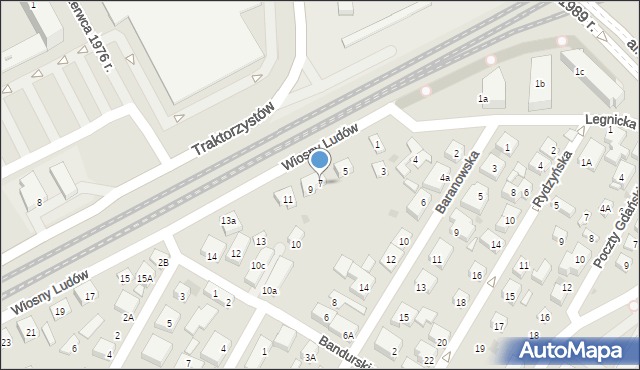 Warszawa, Wiosny Ludów, 7, mapa Warszawy