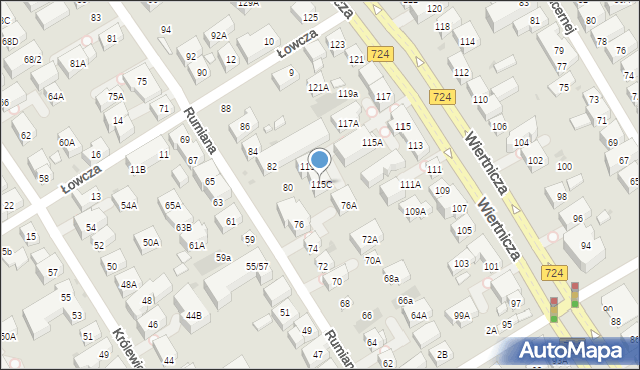 Warszawa, Wiertnicza, 115C, mapa Warszawy