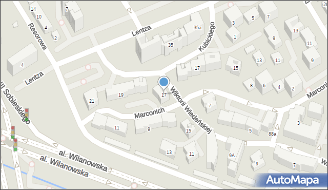 Warszawa, Wiktorii Wiedeńskiej, 17, mapa Warszawy