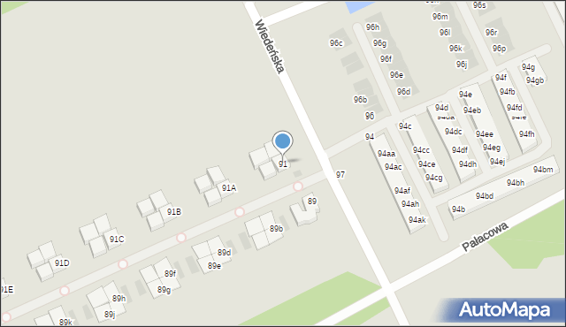 Warszawa, Wiedeńska, 91, mapa Warszawy