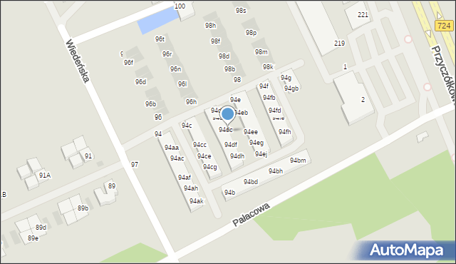 Warszawa, Wiedeńska, 94dd, mapa Warszawy