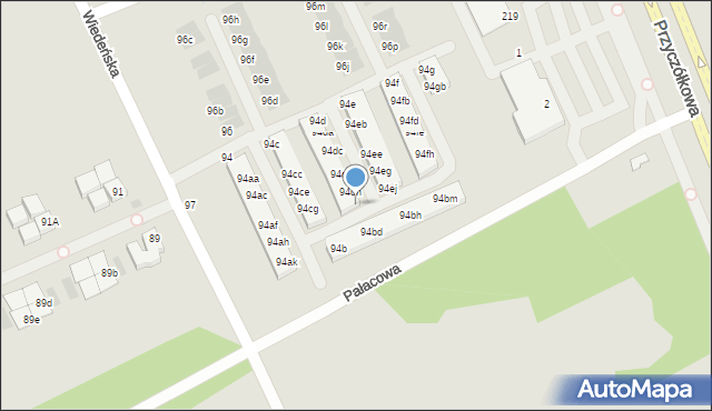 Warszawa, Wiedeńska, 94dj, mapa Warszawy