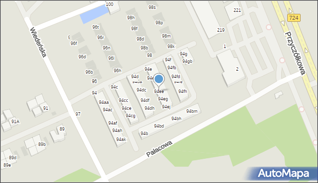 Warszawa, Wiedeńska, 94ee, mapa Warszawy