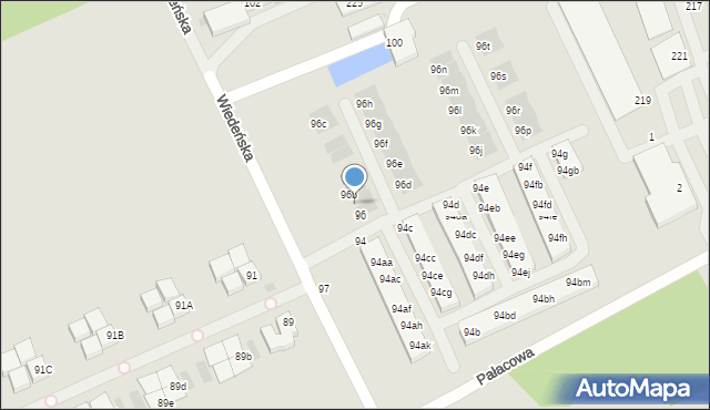 Warszawa, Wiedeńska, 96a, mapa Warszawy