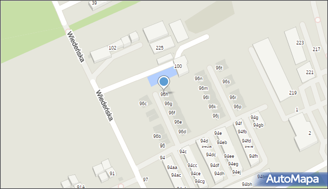 Warszawa, Wiedeńska, 96h, mapa Warszawy