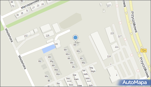 Warszawa, Wiedeńska, 98t, mapa Warszawy