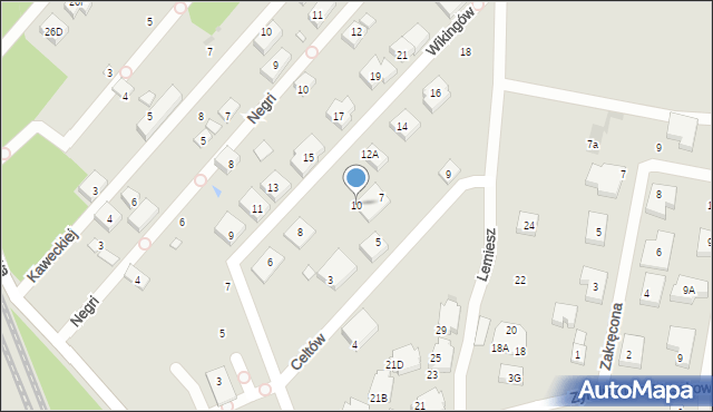 Warszawa, Wikingów, 10, mapa Warszawy