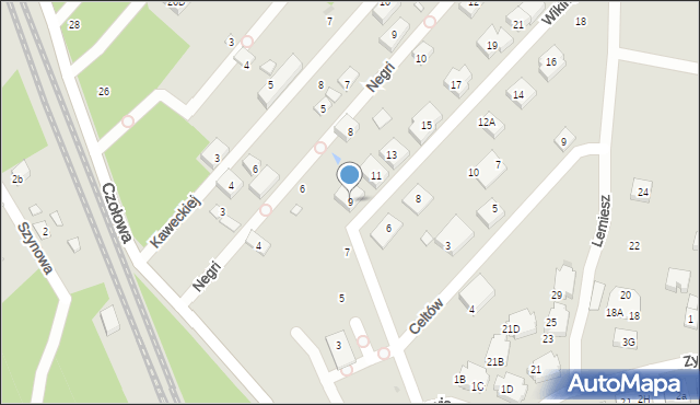 Warszawa, Wikingów, 9, mapa Warszawy