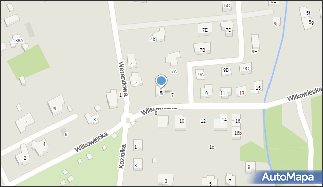Warszawa, Wilkowiecka, 5, mapa Warszawy