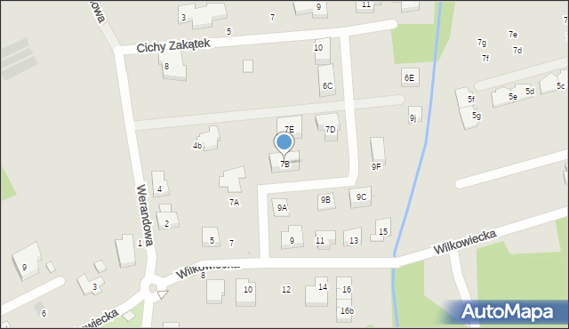 Warszawa, Wilkowiecka, 7B, mapa Warszawy