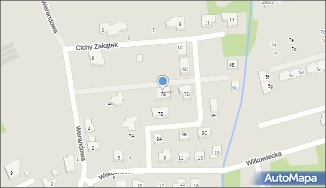 Warszawa, Wilkowiecka, 7E, mapa Warszawy