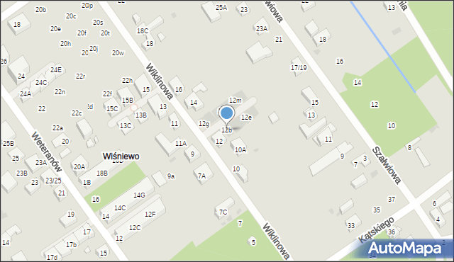 Warszawa, Wiklinowa, 12b, mapa Warszawy