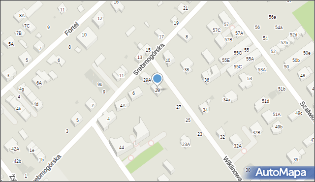 Warszawa, Wiklinowa, 29, mapa Warszawy