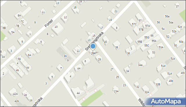 Warszawa, Wiklinowa, 29A, mapa Warszawy