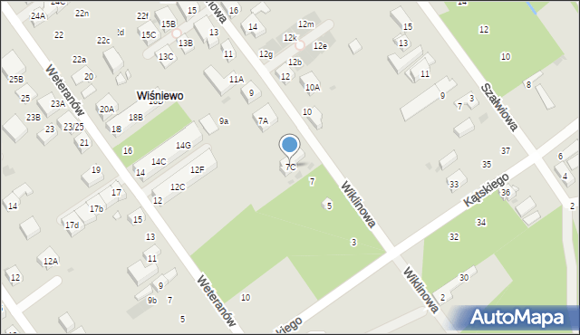 Warszawa, Wiklinowa, 7C, mapa Warszawy