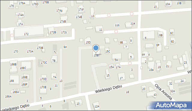 Warszawa, Wielkiego Dębu, 15B, mapa Warszawy