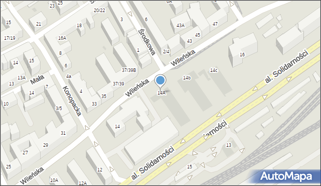 Warszawa, Wileńska, 14A, mapa Warszawy