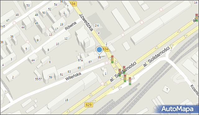 Warszawa, Wileńska, 69, mapa Warszawy