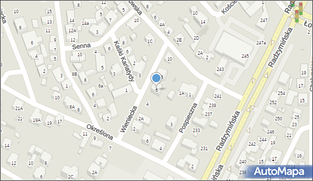 Warszawa, Wieniecka, 6, mapa Warszawy