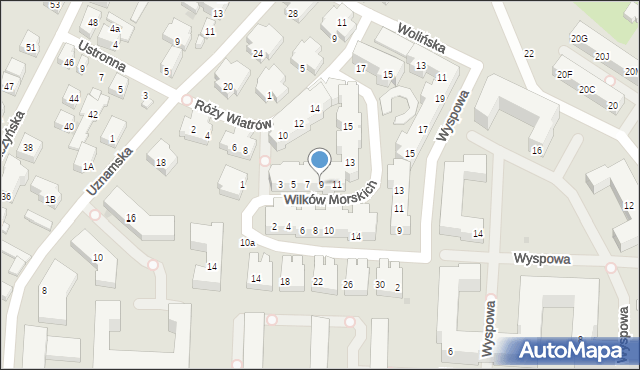 Warszawa, Wilków Morskich, 9, mapa Warszawy