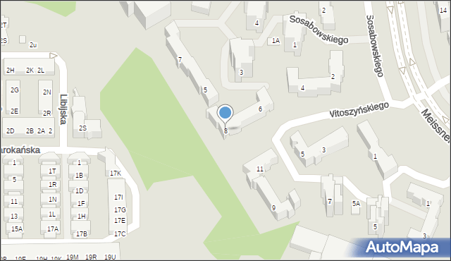 Warszawa, Witoszyńskiego Czesława, 8, mapa Warszawy