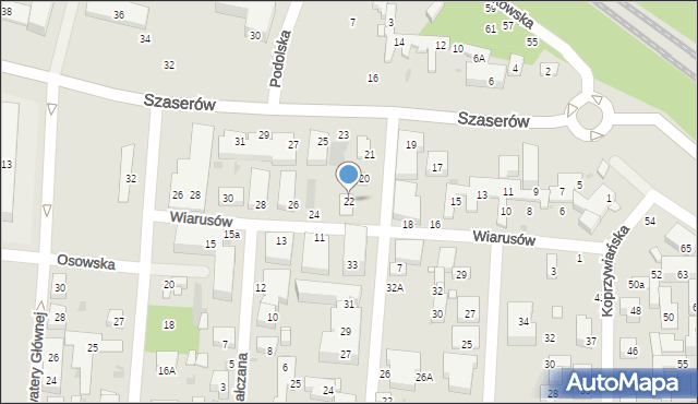 Warszawa, Wiarusów, 22, mapa Warszawy