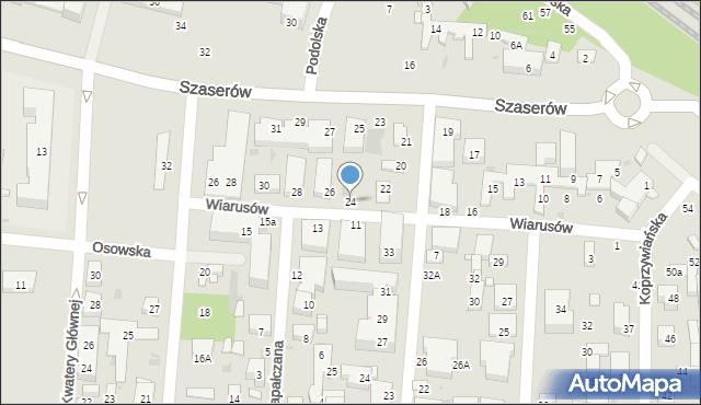 Warszawa, Wiarusów, 24, mapa Warszawy