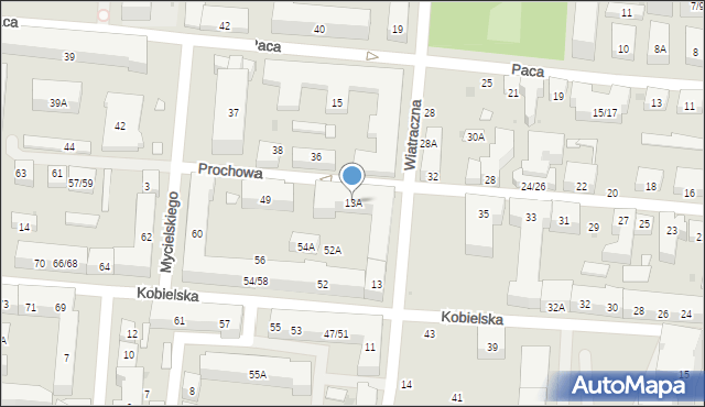 Warszawa, Wiatraczna, 13A, mapa Warszawy