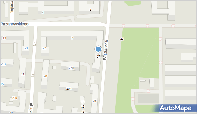 Warszawa, Wiatraczna, 27, mapa Warszawy