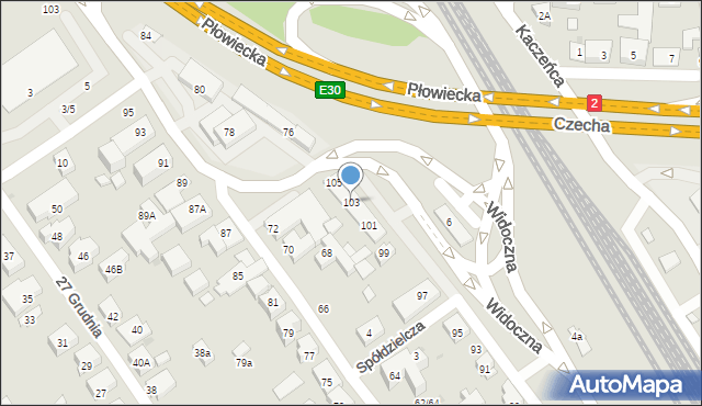 Warszawa, Widoczna, 103, mapa Warszawy