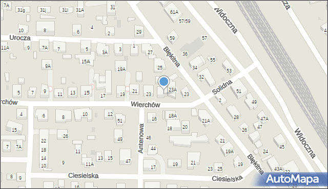 Warszawa, Wierchów, 25, mapa Warszawy