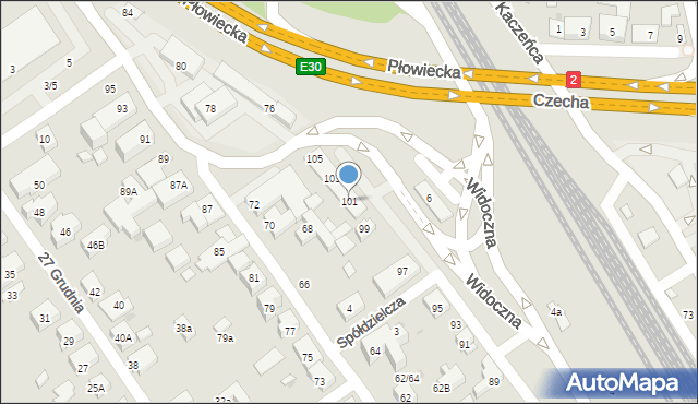 Warszawa, Widoczna, 101, mapa Warszawy