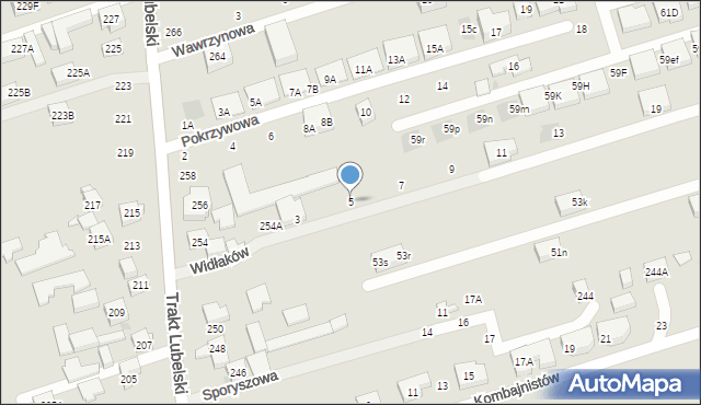 Warszawa, Widłaków, 5, mapa Warszawy