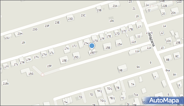 Warszawa, Wiązana, 15C, mapa Warszawy