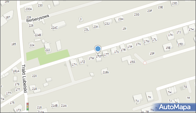Warszawa, Wiązana, 17U, mapa Warszawy