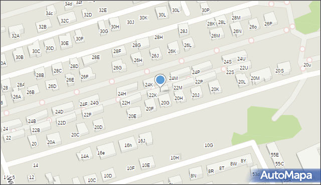 Warszawa, Wiązana, 22L, mapa Warszawy