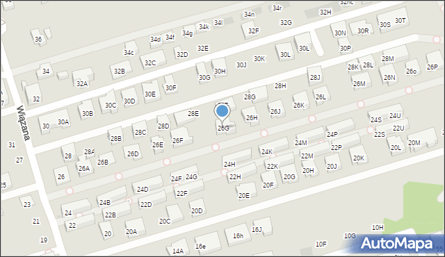 Warszawa, Wiązana, 26G, mapa Warszawy