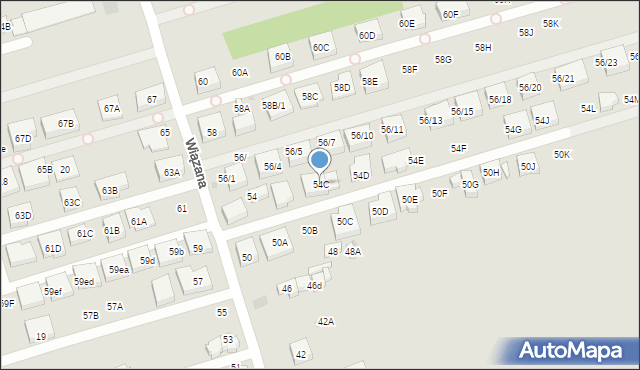 Warszawa, Wiązana, 54C, mapa Warszawy