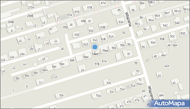 Warszawa, Wiązana, 59ed, mapa Warszawy