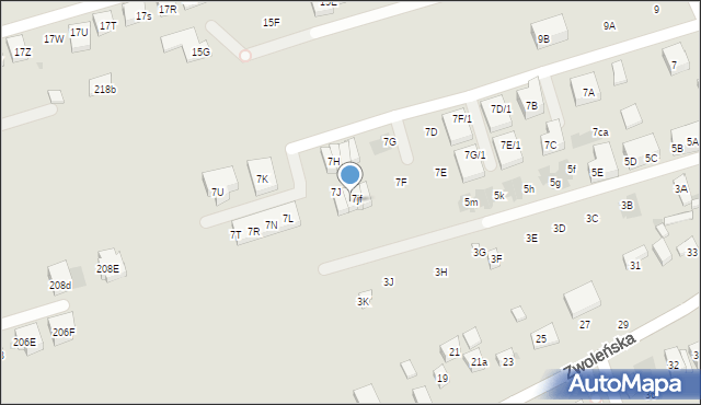 Warszawa, Wiązana, 7je, mapa Warszawy