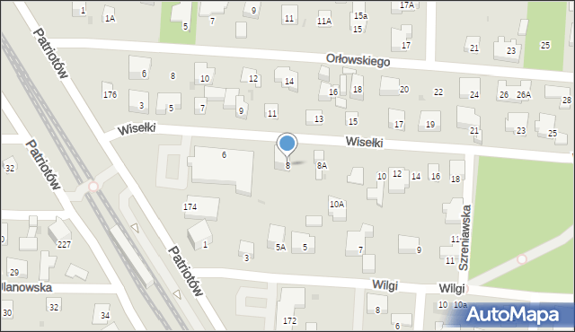 Warszawa, Wisełki, 8, mapa Warszawy