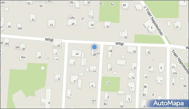 Warszawa, Wilgi, 46, mapa Warszawy