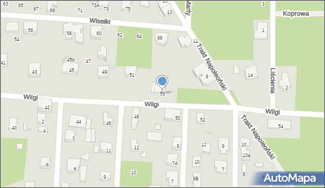 Warszawa, Wilgi, 53, mapa Warszawy