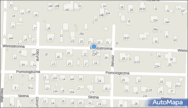 Warszawa, Wielostronna, 22A, mapa Warszawy