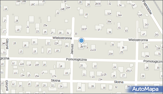 Warszawa, Wielostronna, 28, mapa Warszawy