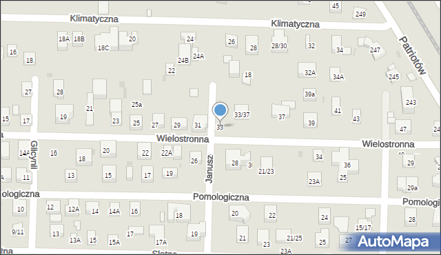 Warszawa, Wielostronna, 33, mapa Warszawy