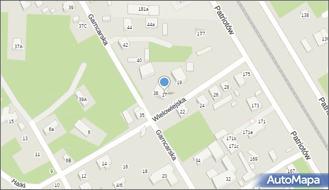 Warszawa, Wielowiejska, 17, mapa Warszawy