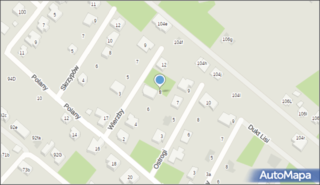 Warszawa, Wierzby, 8, mapa Warszawy